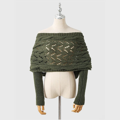 The CozeWrap: All-in-One Knitted Scarf with Sleeves | Winter Wear for Women - Shopulia
