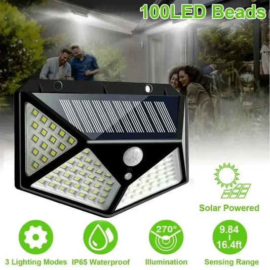 SunBeam™ 100 LED Solar Wall Lamp – Outdoor Garden Light Shopulia