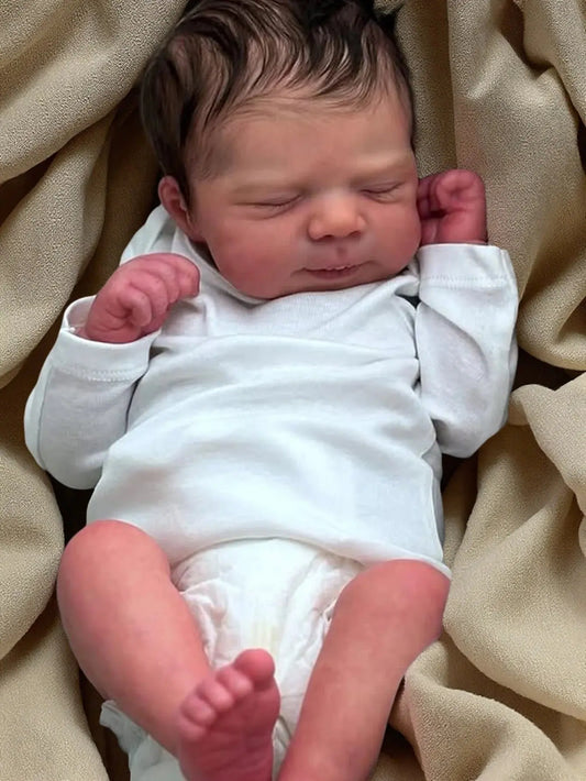 Risbecko Lifelike 43cm Finished Reborn Doll, Like Real Baby Handmade Art Doll, 3D Painted Skin With Visible Veins Vinyl Limbs Shopulia