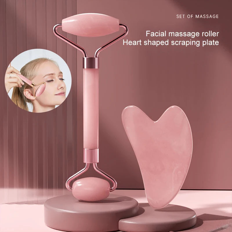 GlowSkin™ Pink Jade Roller & Gua Sha Set Shopulia
