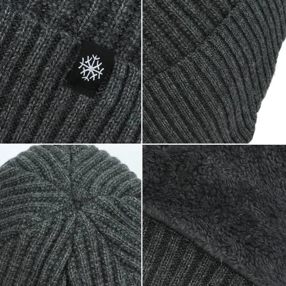 Outdoor Men Winter Knitted Hat Plush Warmth Peaked Cap Earmuff Casual Fashion Faux Fur Lined Bomber Hats Cycling Ear Protection | Shopulia