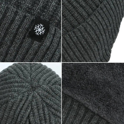 Outdoor Men Winter Knitted Hat Plush Warmth Peaked Cap Earmuff Casual Fashion Faux Fur Lined Bomber Hats Cycling Ear Protection | Shopulia
