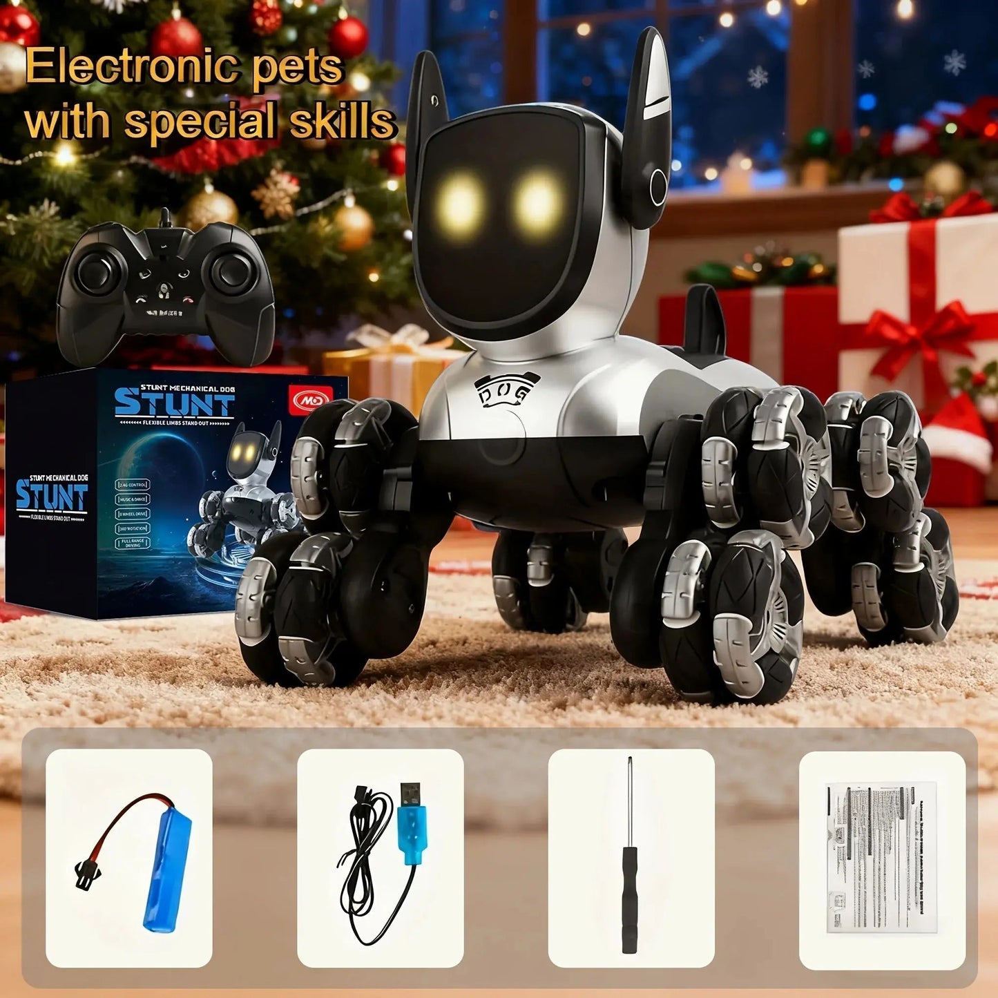 New Smart RC Robot Dog-2.4GHz Wireless, Realistic Pet Interaction, Music & Lights. Perfect Birthday/Christmas Gift for Kids 6-12 | Shopulia
