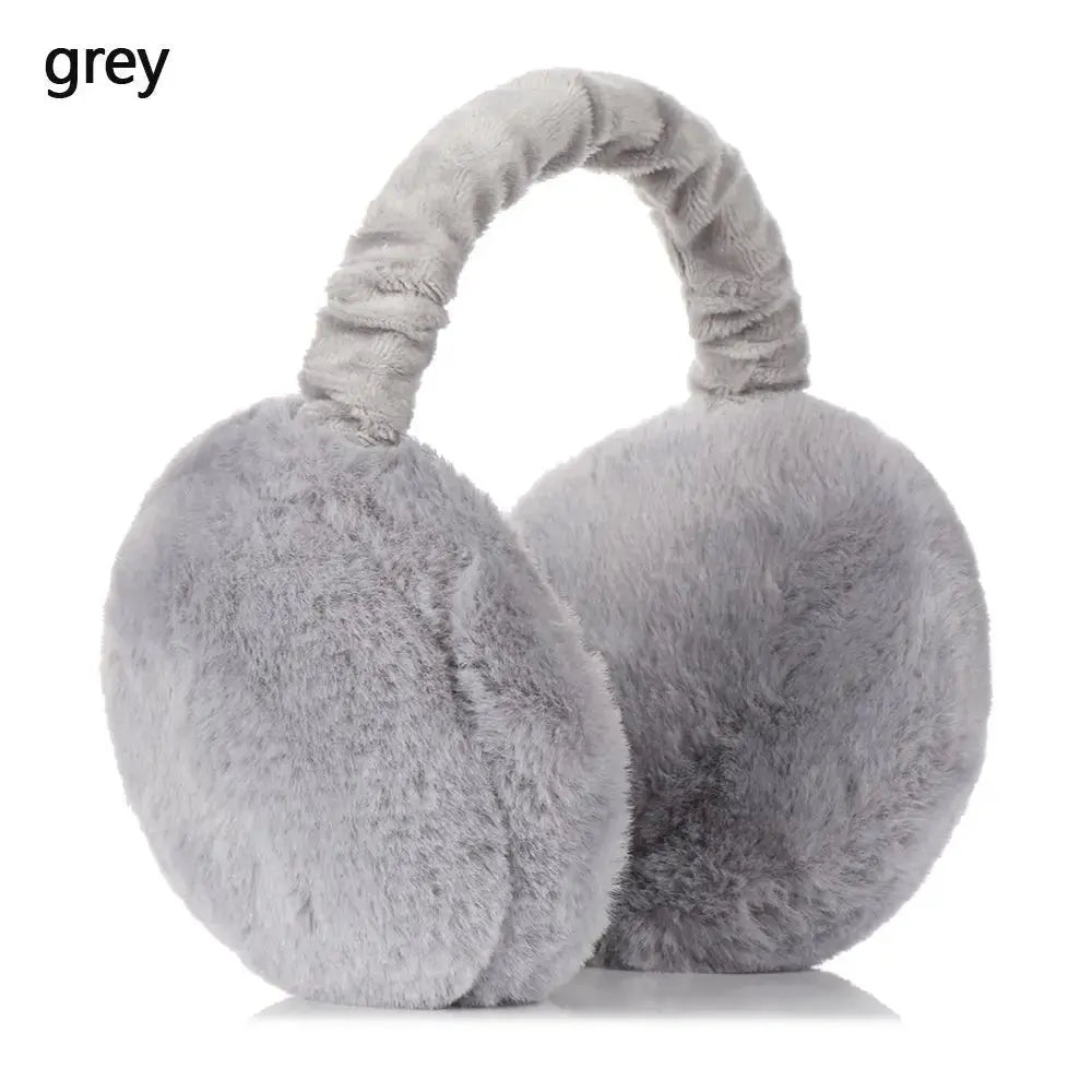 Fashion Autumn Winter Earmuffs Women Men Ear Warmer Plush Solid Color Adjustable Foldable Ear Muffs Earflap Earmuffs | Shopulia