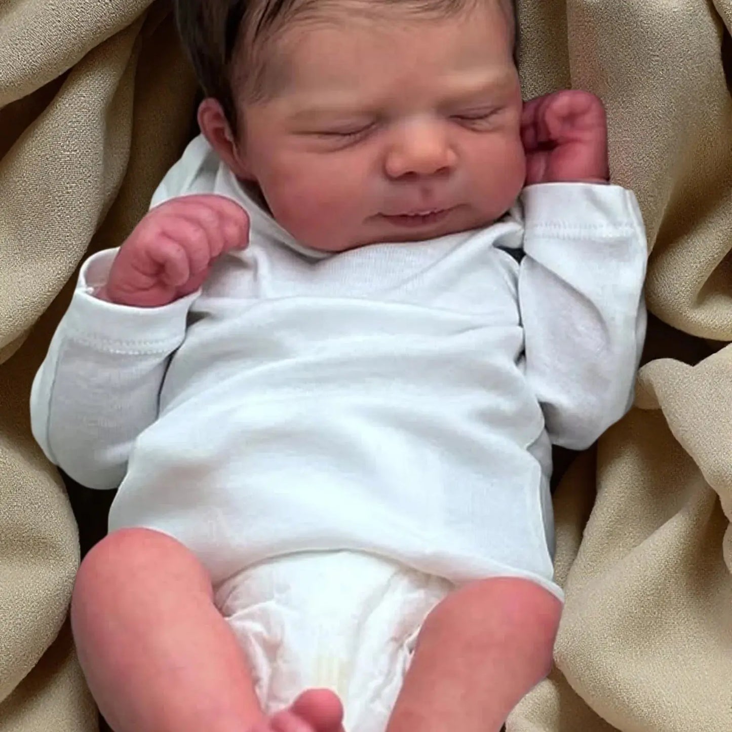 Risbecko Lifelike 43cm Finished Reborn Doll, Like Real Baby Handmade Art Doll, 3D Painted Skin With Visible Veins Vinyl Limbs Shopulia