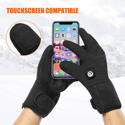 Winter Electric Heated Gloves With Battery Hand Warmer Heating Gloves Motorcycle Thermal Touch Screen Waterproof Bike Gloves Hot Shopulia