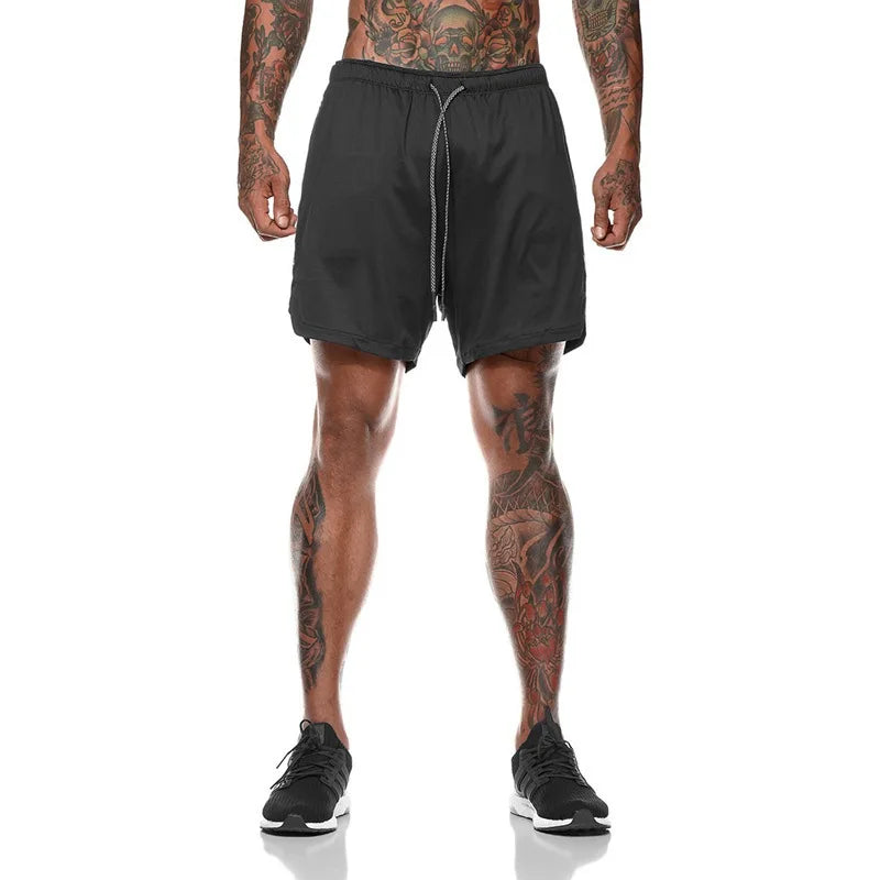 2026™ Men’s Double-Layer Sports Shorts Shopulia