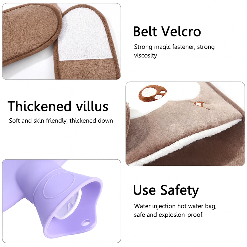 Wearable Hot Water Bag Belt – Plush Heating Pad for Cramps, Back & Muscle Pain Relief Shopulia