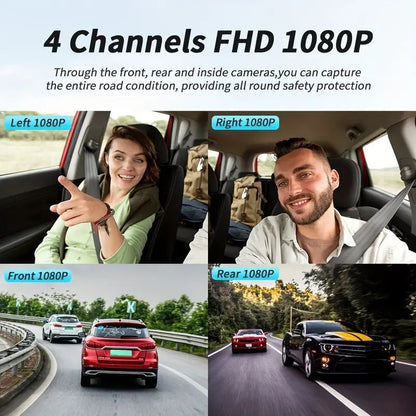 4 Channel Car Dash Cam FHD 1080P Front Left Right Rear Night Vision