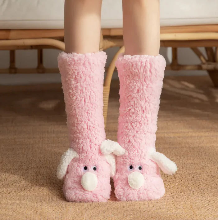 Women’s Plush Dog Socks Shopulia